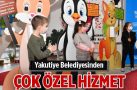 Yakutiye Belediyesinden öğrenciler için eğlenceli dezenfekte standı