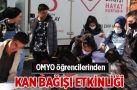 OMYO öğrencilerinden kan bağışı etkinliği