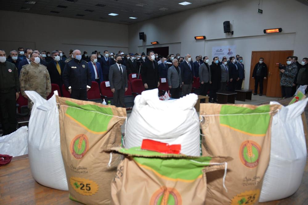 Erzurum’da çiftçilere tohum desteği